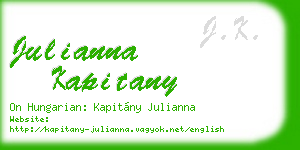 julianna kapitany business card